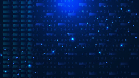 Digital technology with connecting dots and lines for server room, data center and big data storage concept background. Vector illustration.のイラスト素材