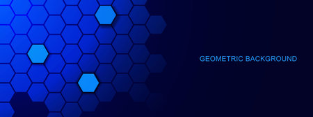 Abstract geometric with hexagonal shapes. Digital high technology concept background. Vector illustration.のイラスト素材