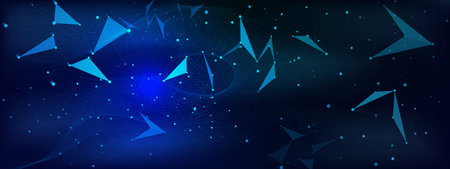 Abstract connecting points and lines or glowing plexus. Network connection, digital communication and futuristic technology concept background. Vector illustration.のイラスト素材