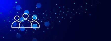 Business team and network connection concept. Connecting dots and lines. Global business, internet connection and digital communication background. Vector illustration.のイラスト素材