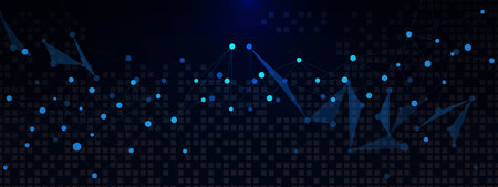 Abstract polygonal background with connecting dots and lines. Digital technology with plexus. Global...