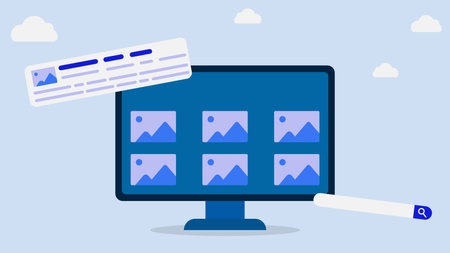 Website development and web page building process. SEO search engine optimization for digital...