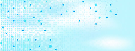 Abstract medical and science concept with hexagon pattern and digital pixel background. Vector illustrationのイラスト素材