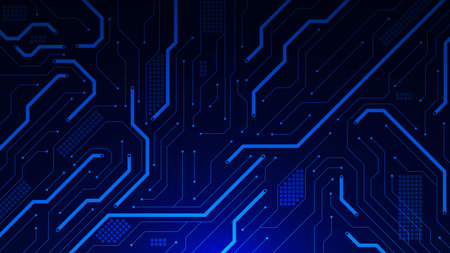 Abstract futuristic technology background with circuit board texture. Computer motherboard, communication and electronic engineering concept. Vector illustrationのイラスト素材