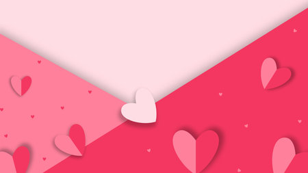 Happy valentines day background with hearth shapes and shadow for banner, cover, poster and sales. Vector illustrationのイラスト素材
