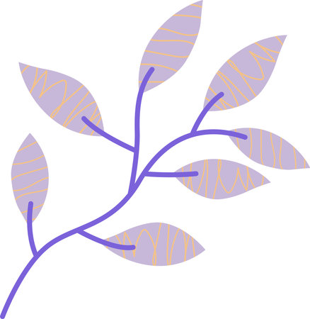 Abstract blue foliage plant design element isolated on white background. Vector illustrationのイラスト素材