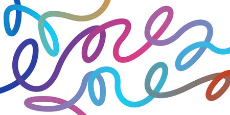 Abstract dynamic gradient lines. Color gradient lines swirl on a white background. Suitable for...