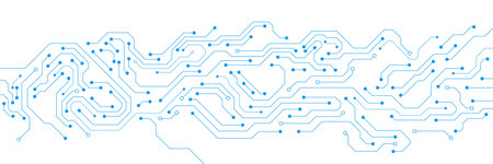 Futuristic electronic circuit board texture on white background. Modern big data visualization....