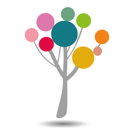 Stylized color symbol of the tree. のイラスト素材