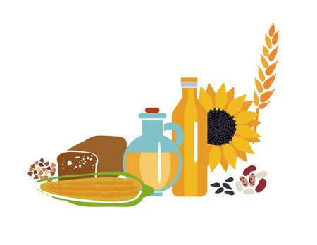 Natural products.A healthy diet is about taking care of your health.のイラスト素材