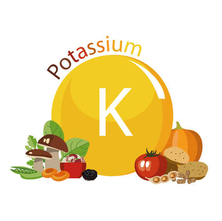 Products rich with potassiumのイラスト素材