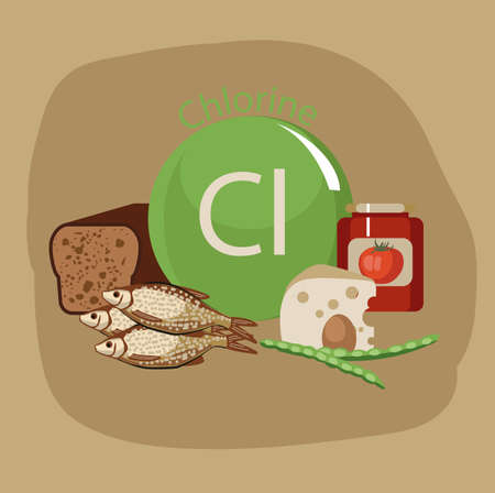Food rich with chlorineのイラスト素材