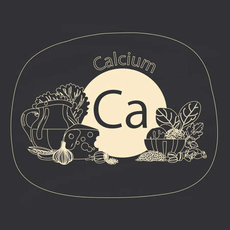 Calcium contour drawing illustration.のイラスト素材