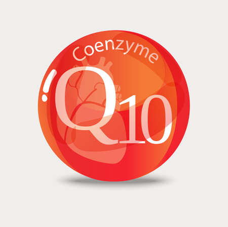 Coenzyme q10. Substance for maintaining cardiac activity. Basics of a healthy lifestyle.のイラスト素材