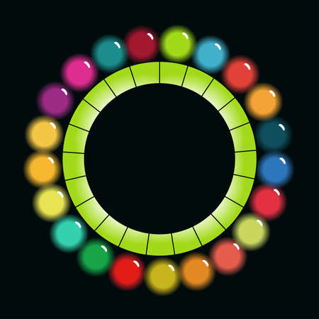 Bright colorful circular scheme Template black backgroundのイラスト素材