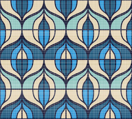 Seamless retro pattern in the style of the sixties. Art deco vintage wallpaper or fabric. Asian style patternのイラスト素材
