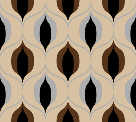 Seamless retro pattern in the style of the sixties. Art deco vintage wallpaper or fabric. Asian style patternのイラスト素材