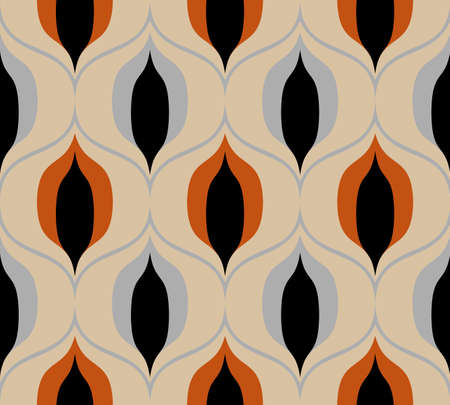 Seamless retro pattern in the style of the sixties. Art deco vintage wallpaper or fabric. Asian style patternのイラスト素材