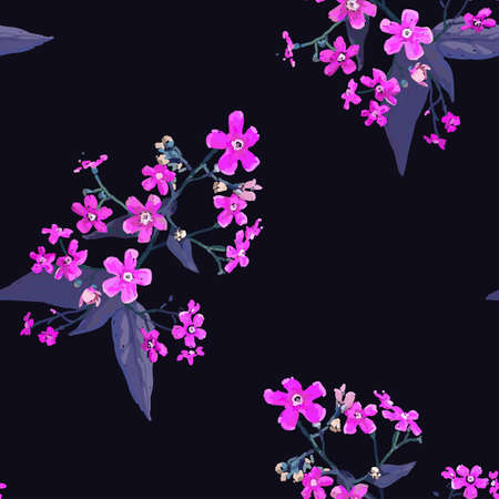 Forget-me-nots. Seamless background with a flower patternのイラスト素材