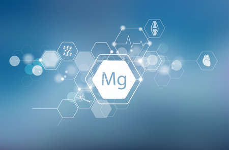 Magnesium. Scientific research. Trace Elements . Abstract Compositionのイラスト素材