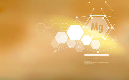 Magnesium. Abstract background with magnesium sign and template for text. Vitamins and minerals.のイラスト素材