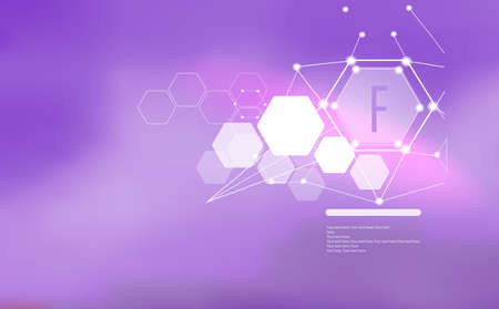 Fluorine. Abstract background with Fluorine sign and template for text. Vitamins and minerals.のイラスト素材