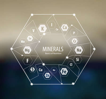 Minerals / Modern scientific research. Abstract structural network. The future is science....