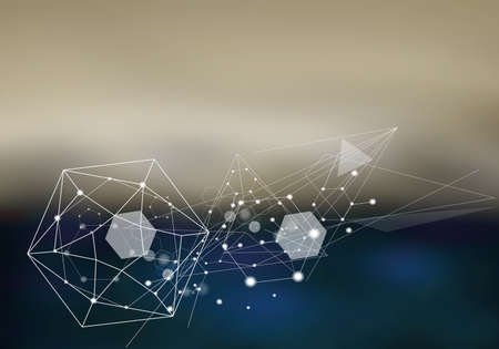 Abstract structure. Blurred abstract background with polygonal elements. Science, modern research,...