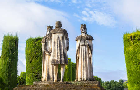 landscape statue kings and Christopher Columbus in Alcazarの写真素材