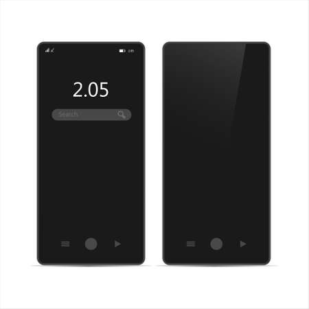 Devices in realistic trendy design on blank background. smartphone with empty screens. Mock up. Blank screen isolated.のイラスト素材