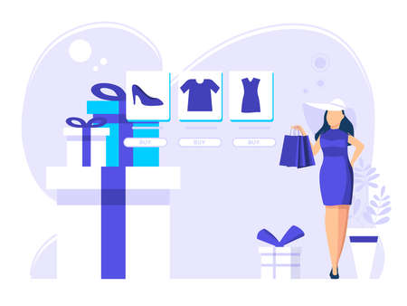 Online shopping discount concept illustrationのイラスト素材