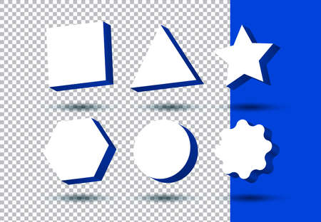 3d set of basic shape vector transparentのイラスト素材