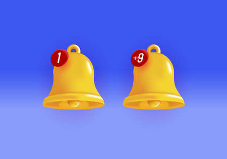 Vector design 3d notification bells