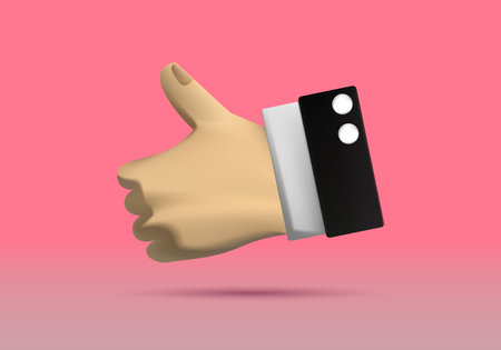 3d thumb vector illustration. business handのイラスト素材