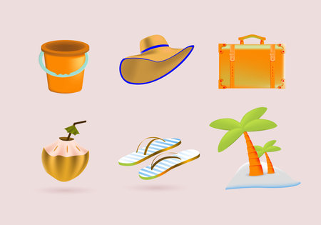 Colorful Vector Beach Balls illustrationsのイラスト素材