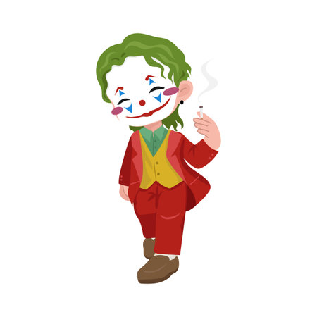 Illustration of Character with Clown Makeup Smokingのイラスト素材