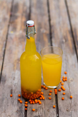 the juice from the sea buckthornの写真素材