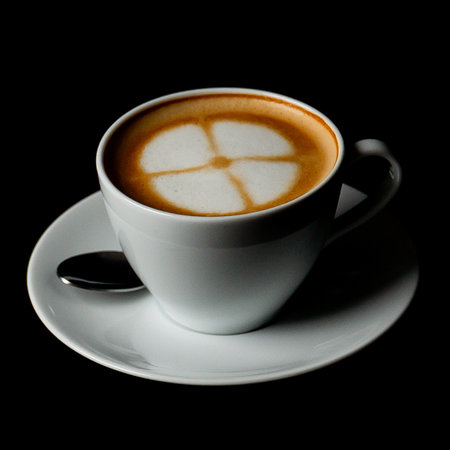 Cappuccino or latte with frothy foamの写真素材