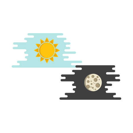 illustration of day and night conceptのイラスト素材