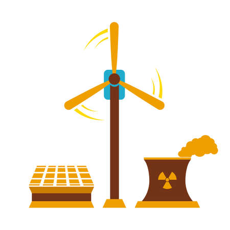 Vector illustration of various sources of energy collectionのイラスト素材