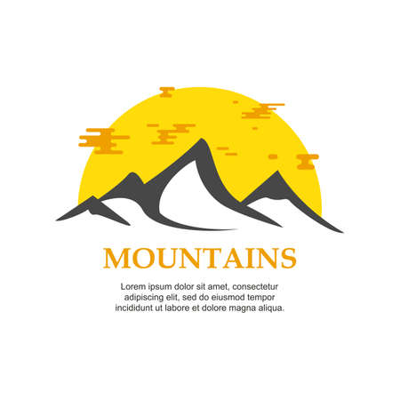 Mountains logo design vector template. Adventure logoのイラスト素材