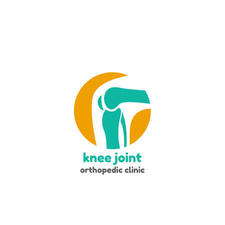 Round symbol of knee joint bones for orthopedic purposesのイラスト素材