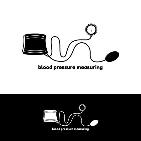 Blood pressure measuring logo. Vector illustration health conceptの写真素材