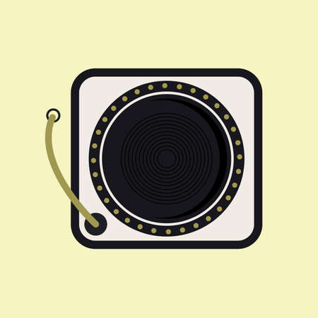 Vector illustration of turntable.