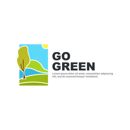 Go green logo template. Nature symbol isolated on white background.のイラスト素材