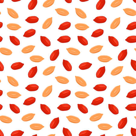 Seamless pattern with peanuts on a white backgroundのイラスト素材