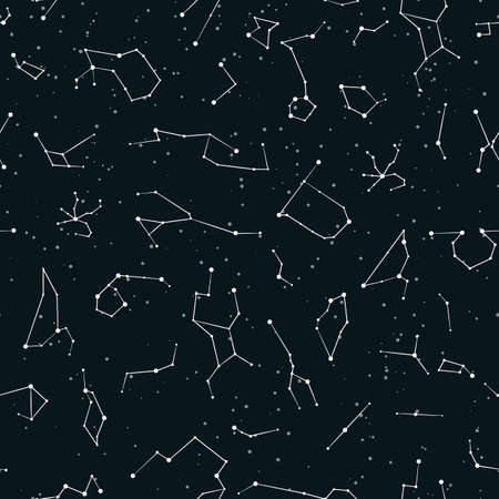 Seamless pattern with constellations.