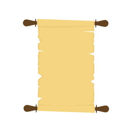Vector illustration of old paper scroll isolated on white background.のイラスト素材