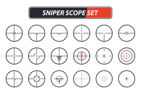 Set of different sniper scope iconsのイラスト素材