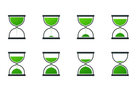 Vector collection of hourglass icons.